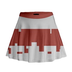 Girl Flags Plaid Red Black Mini Flare Skirt by Mariart