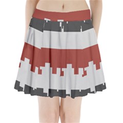 Girl Flags Plaid Red Black Pleated Mini Skirt by Mariart