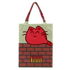 Happy Cat Fire Animals Cute Red Classic Tote Bag by Mariart