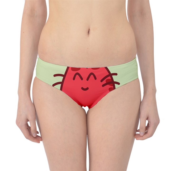 Happy Cat Fire Animals Cute Red Hipster Bikini Bottoms
