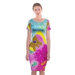 Fabric Rainbow Classic Short Sleeve Midi Dress by Mariart