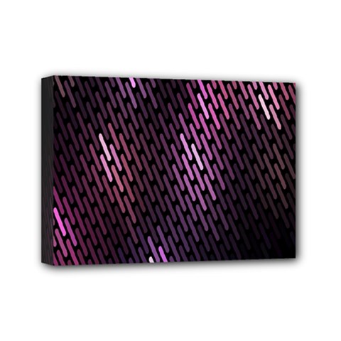 Light Lines Purple Black Mini Canvas 7  X 5 