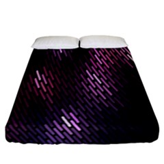 Light Lines Purple Black Fitted Sheet (california King Size)