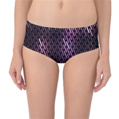 Light Lines Purple Black Mid-waist Bikini Bottoms by Mariart