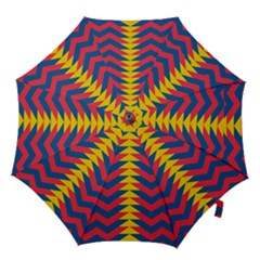 Lllustration Geometric Red Blue Yellow Chevron Wave Line Hook Handle Umbrellas (Large)