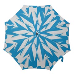 Make Tessellation Bird Tessellation Blue White Hook Handle Umbrellas (small)