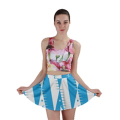 Make Tessellation Bird Tessellation Blue White Mini Skirt