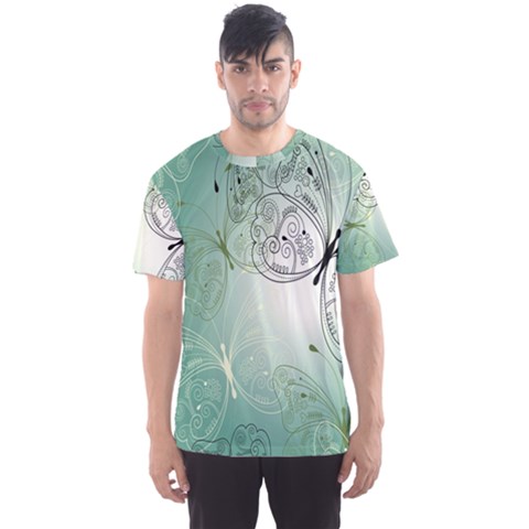 Glass Splashback Abstract Pattern Butterfly Men s Sport Mesh Tee by Mariart