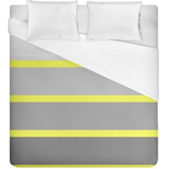 Molly Gender Line Flag Yellow Grey Duvet Cover (king Size) by Mariart