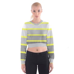 Molly Gender Line Flag Yellow Grey Cropped Sweatshirt by Mariart