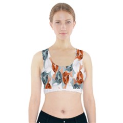 Make Tessellation Fish Tessellation Blue White Sports Bra With Pocket by Mariart