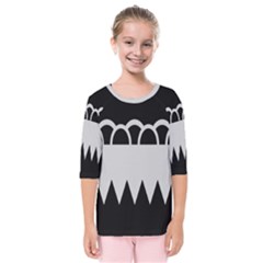 Noir Gender Flags Wave Waves Chevron Circle Black Grey Kids  Quarter Sleeve Raglan Tee