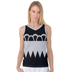 Noir Gender Flags Wave Waves Chevron Circle Black Grey Women s Basketball Tank Top by Mariart