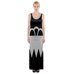 Noir Gender Flags Wave Waves Chevron Circle Black Grey Maxi Thigh Split Dress by Mariart
