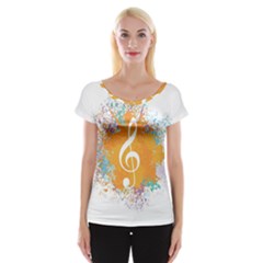 Musical Notes Women s Cap Sleeve Top by Mariart