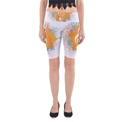 Musical Notes Yoga Cropped Leggings by Mariart