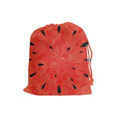 Summer Watermelon Design Drawstring Pouches (large)  by TastefulDesigns