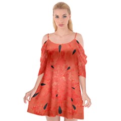 Summer Watermelon Design Cutout Spaghetti Strap Chiffon Dress by TastefulDesigns