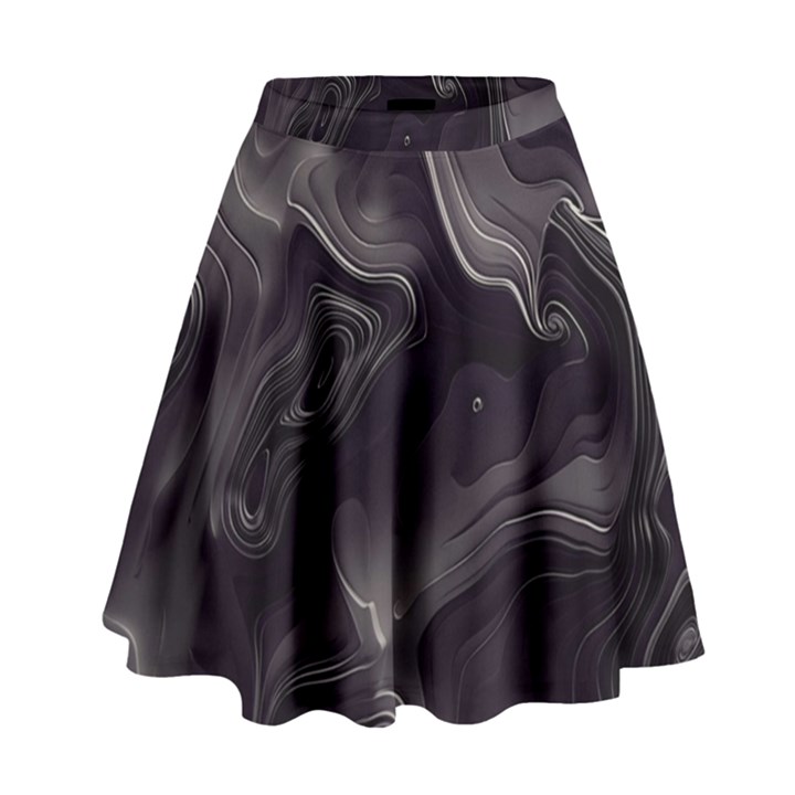 Map Curves Dark High Waist Skirt