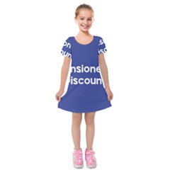 Pensioners Discount Sale Blue Kids  Short Sleeve Velvet Dress by Mariart