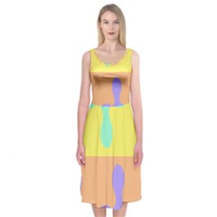 Puzzle Gender Midi Sleeveless Dress by Mariart