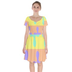 Puzzle Gender Short Sleeve Bardot Dress by Mariart
