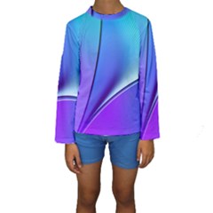 Line Blue Light Space Purple Kids  Long Sleeve Swimwear by Mariart