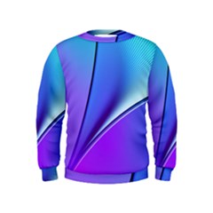 Line Blue Light Space Purple Kids  Sweatshirt