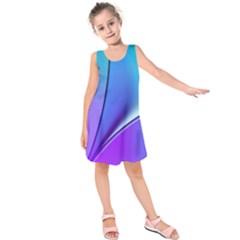 Line Blue Light Space Purple Kids  Sleeveless Dress