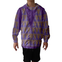 Pyramid Triangle  Purple Hooded Wind Breaker (kids)