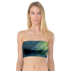 Polygon Dark Triangle Green Blacj Yellow Bandeau Top