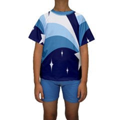 Star Gender Flags Kids  Short Sleeve Swimwear