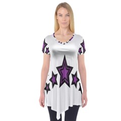 Star Purple Space Short Sleeve Tunic 