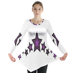 Star Purple Space Long Sleeve Tunic 