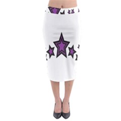 Star Purple Space Midi Pencil Skirt