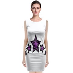 Star Purple Space Sleeveless Velvet Midi Dress by Mariart