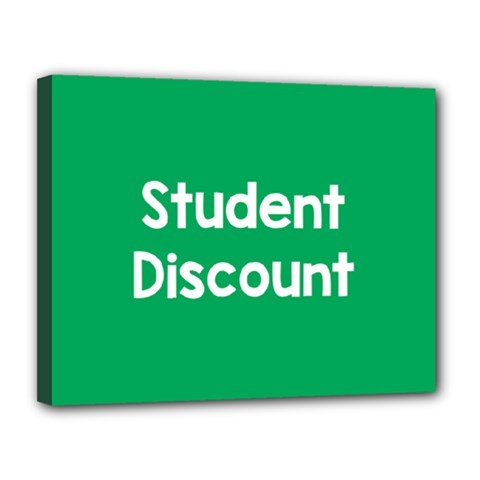 Student Discound Sale Green Canvas 14  X 11  by Mariart
