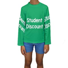 Student Discound Sale Green Kids  Long Sleeve Swimwear