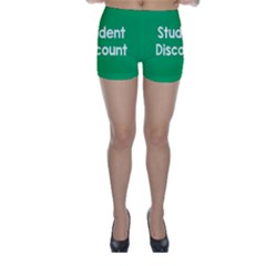 Student Discound Sale Green Skinny Shorts