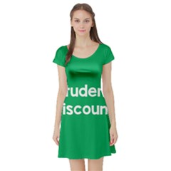 Student Discound Sale Green Short Sleeve Skater Dress