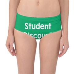 Student Discound Sale Green Mid-Waist Bikini Bottoms