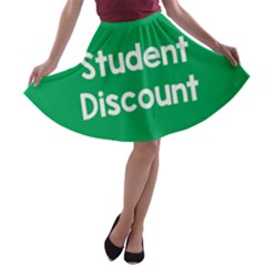 Student Discound Sale Green A-line Skater Skirt