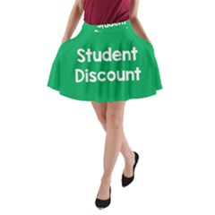 Student Discound Sale Green A-line Pocket Skirt