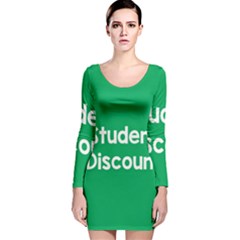 Student Discound Sale Green Long Sleeve Velvet Bodycon Dress by Mariart