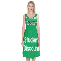 Student Discound Sale Green Midi Sleeveless Dress by Mariart