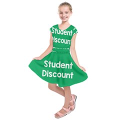 Student Discound Sale Green Kids  Short Sleeve Dress