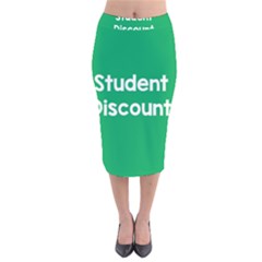 Student Discound Sale Green Velvet Midi Pencil Skirt