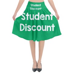 Student Discound Sale Green Flared Midi Skirt