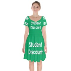 Student Discound Sale Green Short Sleeve Bardot Dress