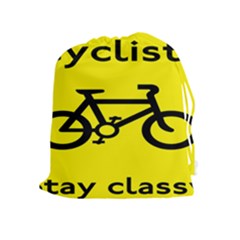 Stay Classy Bike Cyclists Sport Drawstring Pouches (extra Large) by Mariart